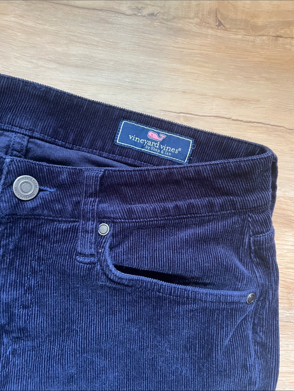 NEW Vineyard Vines Men’s Corduroy 5 Pocket Pants in Navy Blue Size 30 - Picture 4 of 7